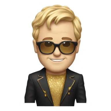 Elton John in gold XAN shirt sticker