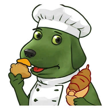 Dog eating a chicken  sticker