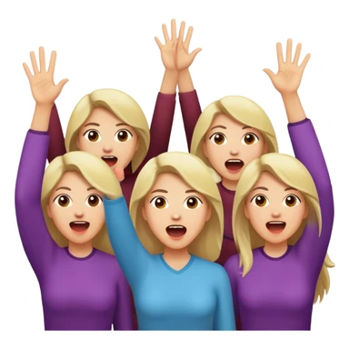There lady’s raising their hands screaming  sticker