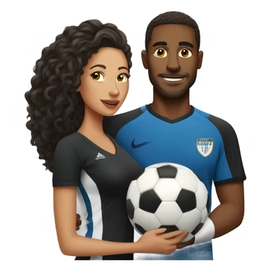 pretty women with her soccer player husband  sticker