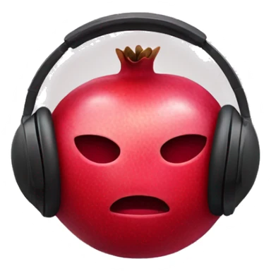 pomegranate emoji wearing headphones. no face sticker
