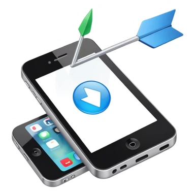 mobile phone and arrow sticker