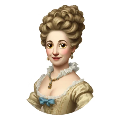 Rococo portrait of woman sticker
