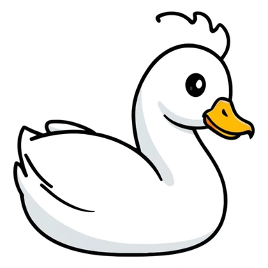 half white and half black swan, cartoonish sticker