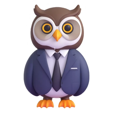 owl wearing a business suit sticker