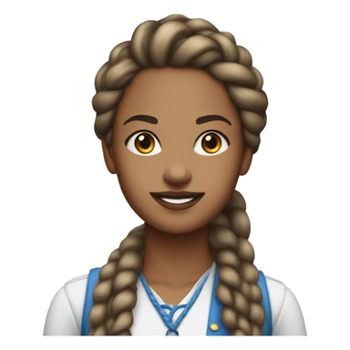 medium brown young woman venture capitalist with blue braided hair style sticker