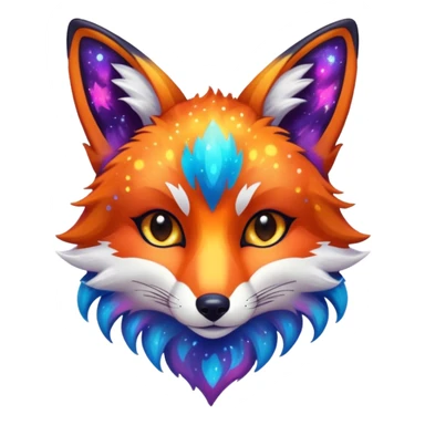 a galaxy print fox sticker