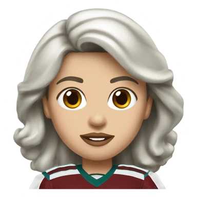  White female dark hair red lips wearing Philadelphia Eagles jersey sticker