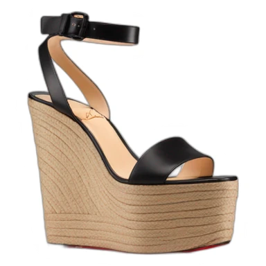 Platform wedges black louboutin sandal sticker