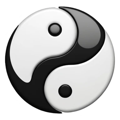 Genera el Jin yang en blanco y negro sticker