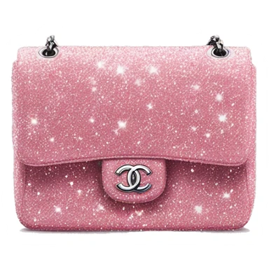 Chanel classic flap bag pink sparkle glitter sticker