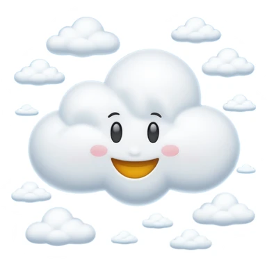smiley cloud floating in the sky sticker
