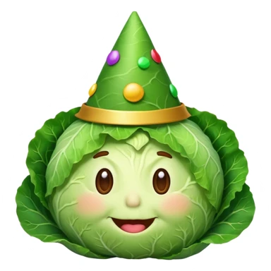 cabbage wearing party hat sticker