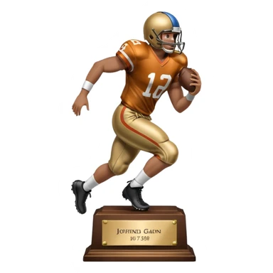 a trophy of a american football player sticker