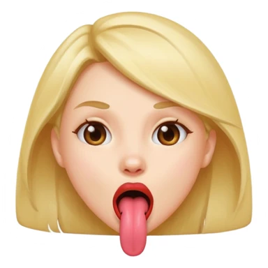 Girly cute, tongue out mouth open sticker