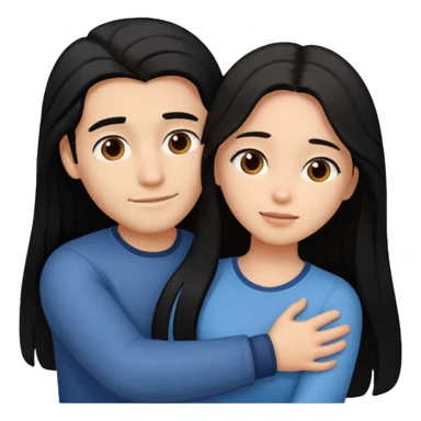 Couple that lobes eachother girl has black lonh hair he is white with brown hair sticker