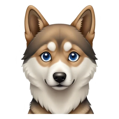 german shepherd mix siberian husky one blue eye and one brown eye sticker