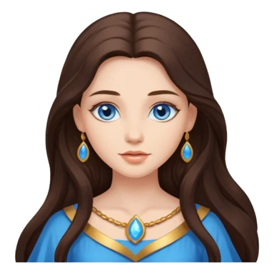 goddess long brunette hair blue eyes sticker