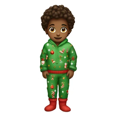 Cozy kid in Christmas pjs  sticker