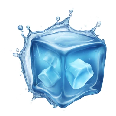 ice cubes water splash sticker