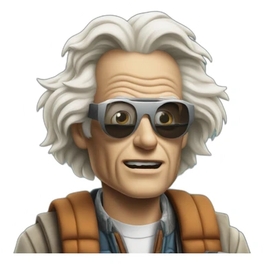 emmett brown in back to the future sticker