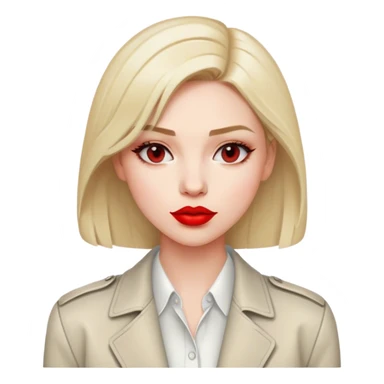 woman simple jacket shirt polish red sticker