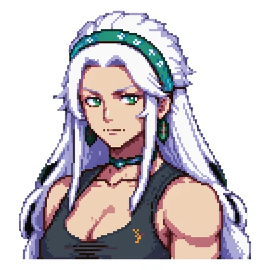 Tengen Uzui with a smirk, Sound Hashira from Demon Slayer, white hair, headband, muscular sticker