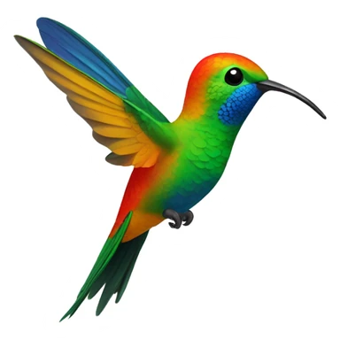 Colibrí de colores volando sticker