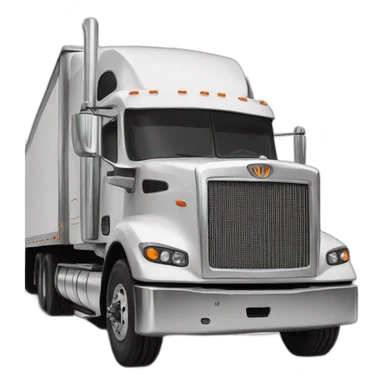 Big rig 18 wheeler with Asian ma taking a photograph n sticker