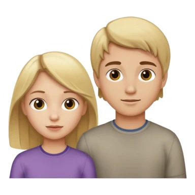 Amour à distance fille blonde et garçon châtain tous les deux clair de peau  sticker