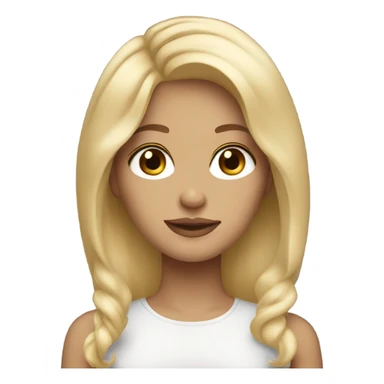 women with medium length blonde hair, brown eyes, pretty sticker