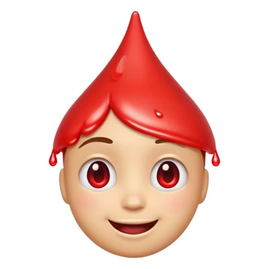 Emoji face with water drop on head but make water drop red sticker