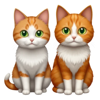 3 tiny different coloured short haired cats including a dark grey and white cat with green eyes,and  a ginger and white with orange eyes and a brown tabby and white with hazel eyes sticker