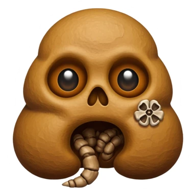 (( poop emoji))with  tiny skeletons inside sticker