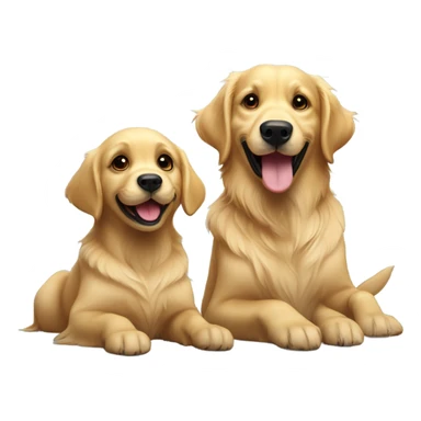 Golden retriever and black lab being friendly sticker