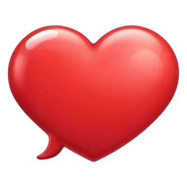 There's a red heart inside the thought speech bubble sticker