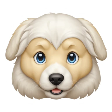 big blue eyed white dog sticker