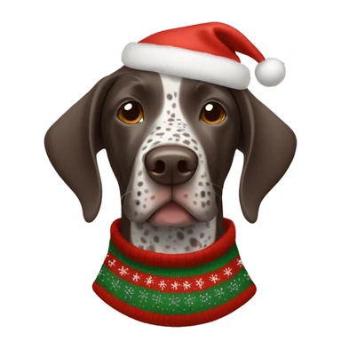 German shorthaired pointer wearing Christmas sweater  sticker