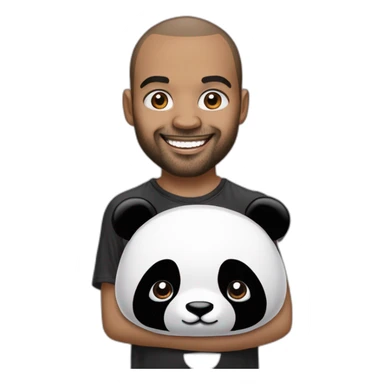 Panda qui fait un câlin à Tony parker sticker