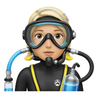 scuba diving girl blonde with oxygen tank sticker
