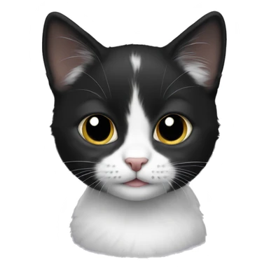 black and white kitten sticker