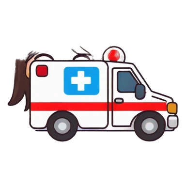 ambulance pleasure emotion long hair sticker