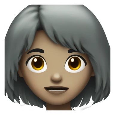 girl zombie with black hair and bangs sticker