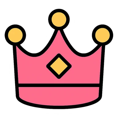 princess crown, pink, minimalist, modern design sticker