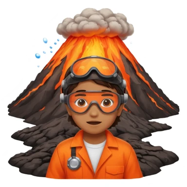 Volcano Experiment of  a kid  sticker