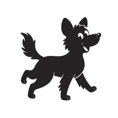 Cute black and white shepherd dog with playful pose sticker