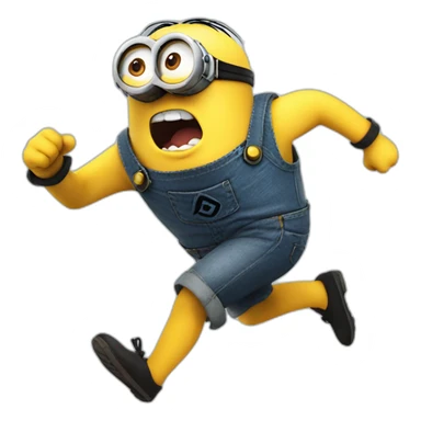 Minion Screaming and running from Angry minion sticker