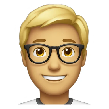 solo_smiling_glasses_portrait sticker