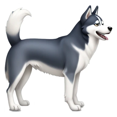 A husky dog wagging it's tail sticker