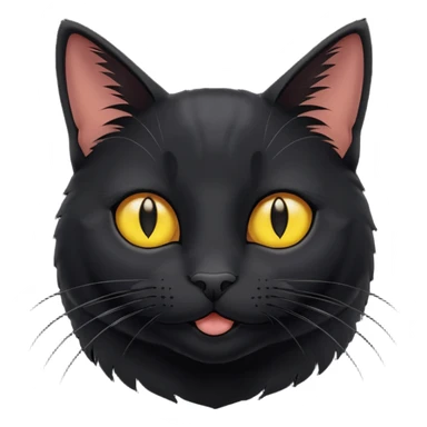 head of a happy black cat sticker